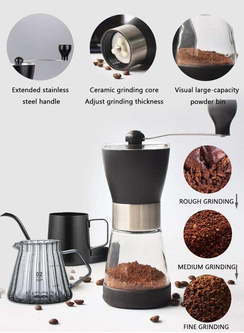 شويوين طقم ماكينة قهوة V60، طقم قهوة بالتنقيط مكون من 10 قطع، طقم ماكينة قهوة بالتنقيط مكون من 10 قطع مع علبة هدايا محمولة باليد - Image 3